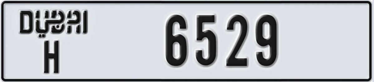 UAE License Plate Dubai H 6529