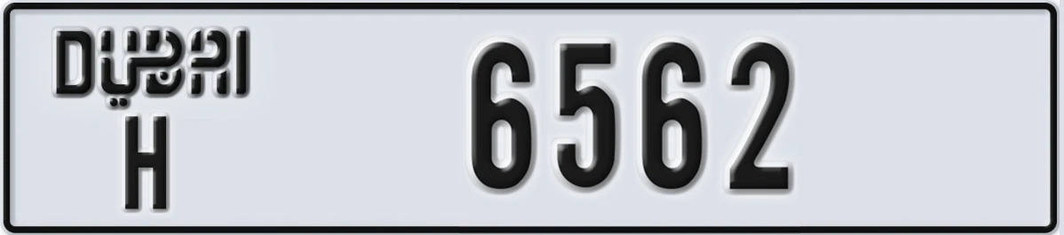 UAE License Plate Dubai H 6562