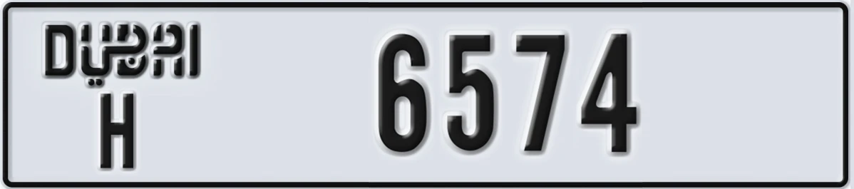 UAE License Plate Dubai H 6574