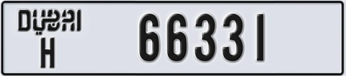 UAE License Plate Dubai H 66331