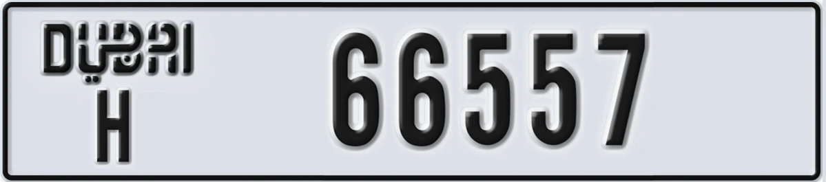 UAE License Plate Dubai H 66557
