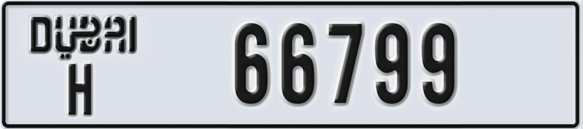 UAE License Plate Dubai H 66799