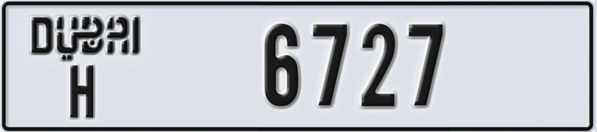 UAE License Plate Dubai H 6727