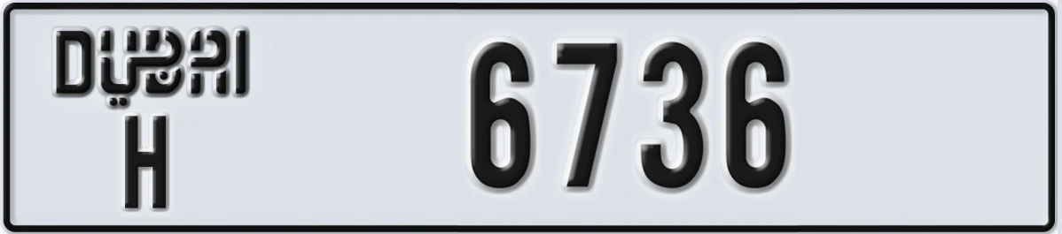 UAE License Plate Dubai H 6736