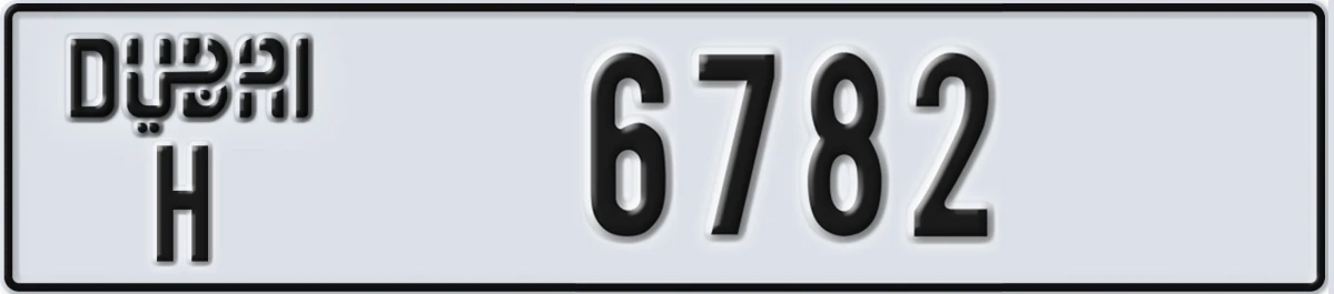 UAE License Plate Dubai H 6782