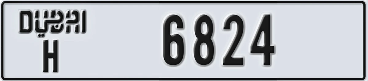 UAE License Plate Dubai H 6824