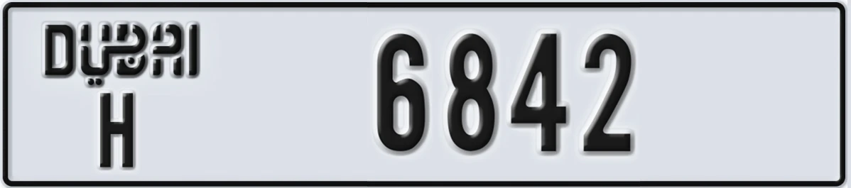 UAE License Plate Dubai H 6842