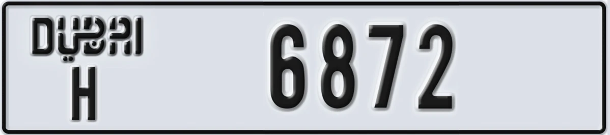 UAE License Plate Dubai H 6872