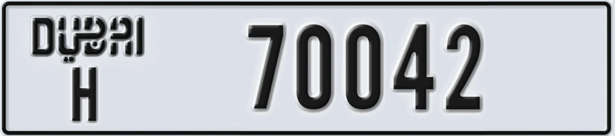 UAE License Plate Dubai H 70042