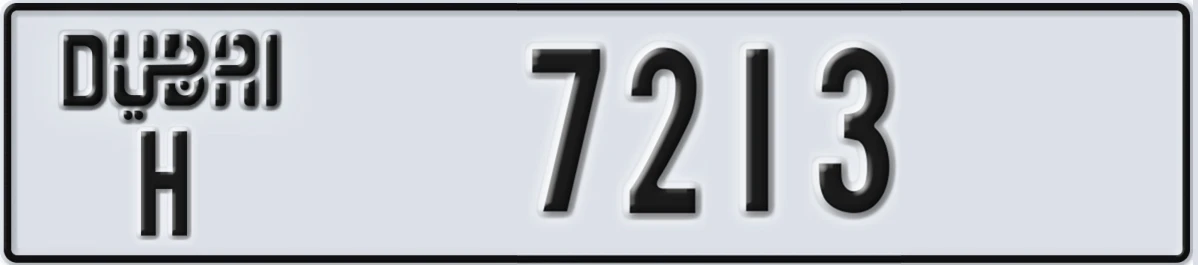 UAE License Plate Dubai H 7213