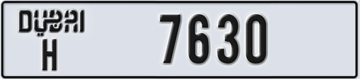 UAE License Plate Dubai H 7630