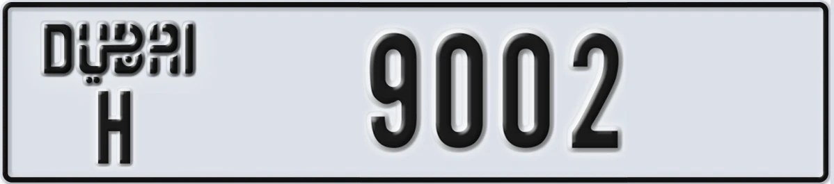UAE License Plate Dubai H 9002