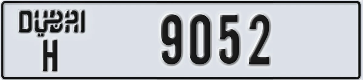 UAE License Plate Dubai H 9052
