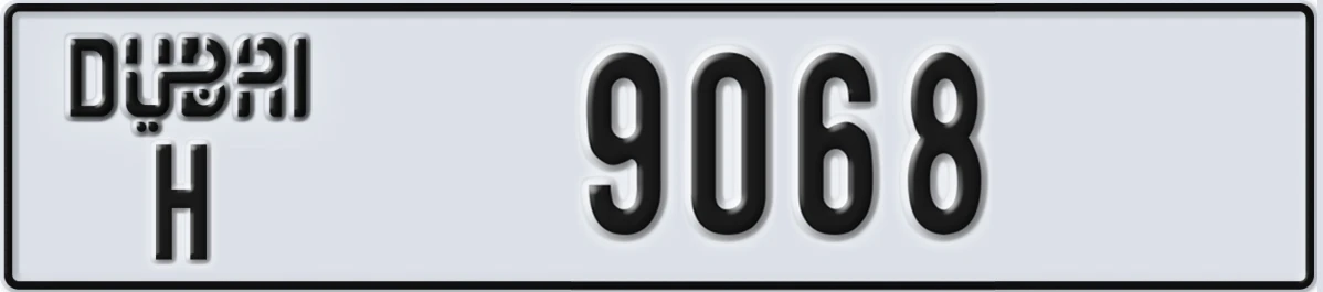 UAE License Plate Dubai H 9068
