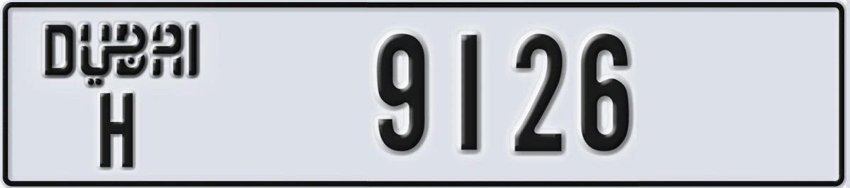UAE License Plate Dubai H 9126