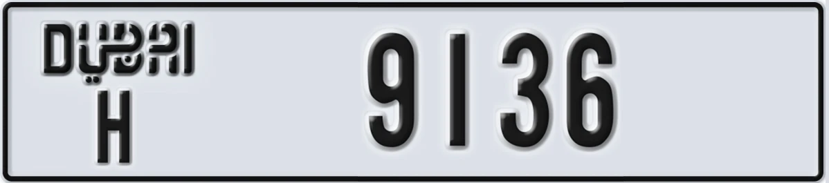 UAE License Plate Dubai H 9136