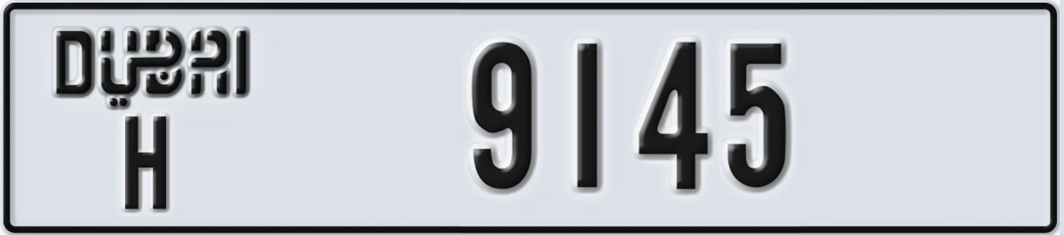 UAE License Plate Dubai H 9145