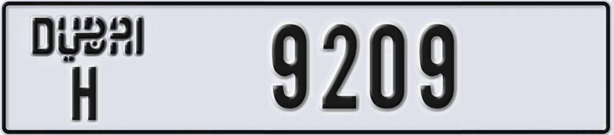 UAE License Plate Dubai H 9209