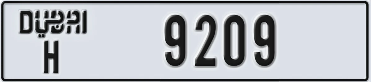 UAE License Plate Dubai H 9209