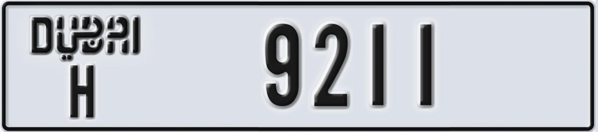 UAE License Plate Dubai H 9211