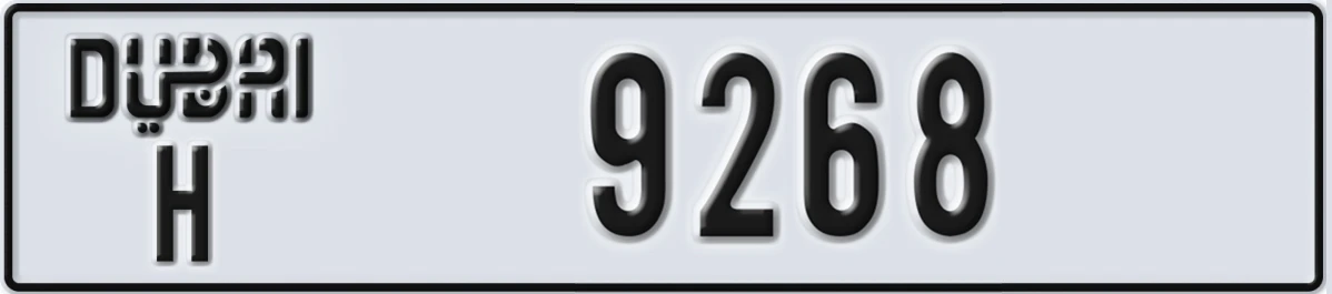 UAE License Plate Dubai H 9268