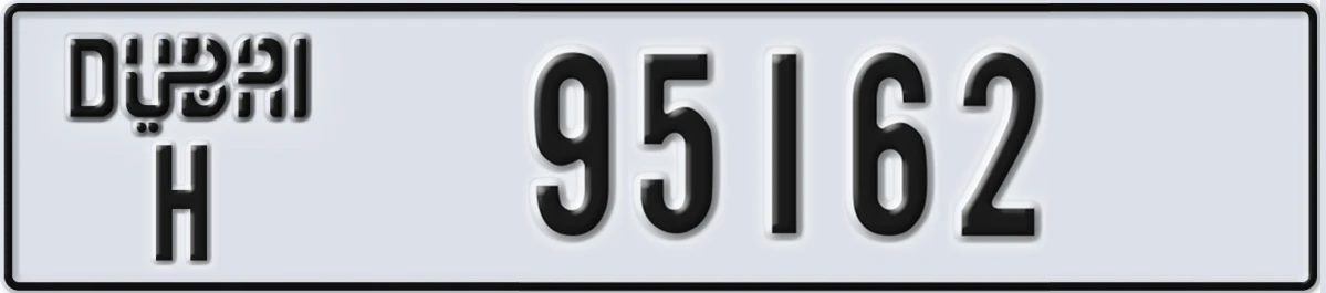 UAE License Plate Dubai H 95162