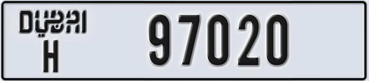 UAE License Plate Dubai H 97020