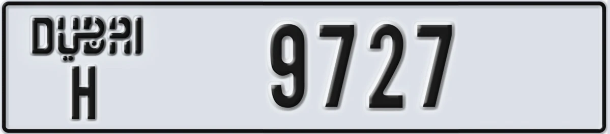 UAE License Plate Dubai H 9727