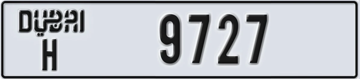 UAE License Plate Dubai H 9727