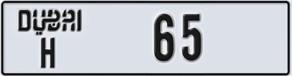 UAE License Plate Dubai H X65X