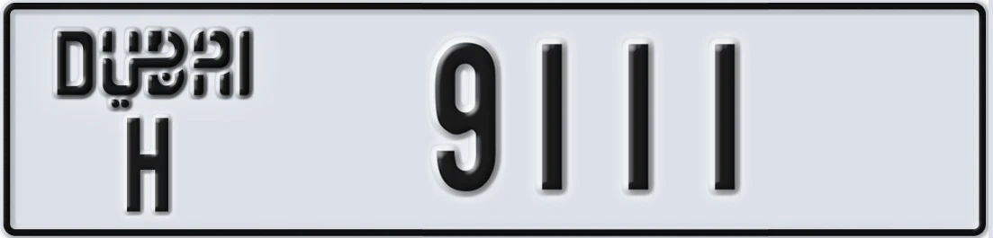 UAE License Plate Dubai H X9111