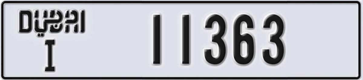 UAE License Plate Dubai I 11363