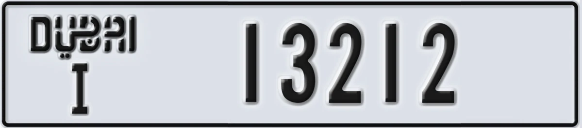 UAE License Plate Dubai I 13212