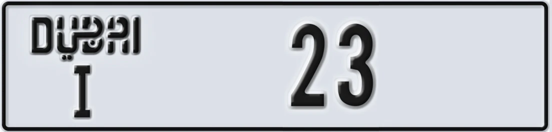 UAE License Plate Dubai I 23X