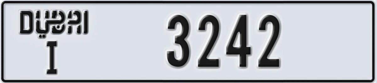 UAE License Plate Dubai I 3242