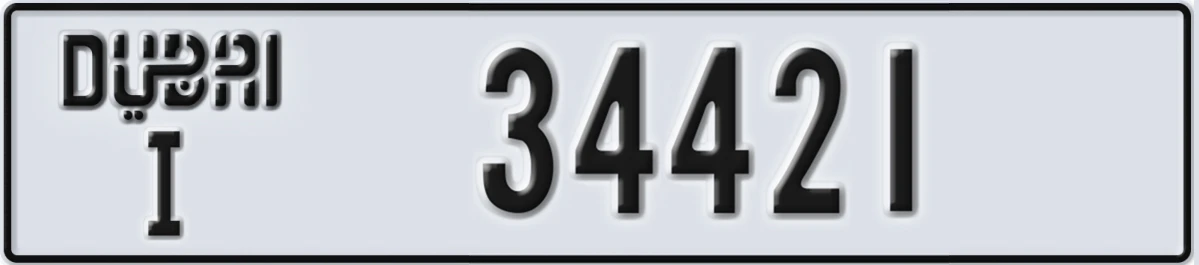 UAE License Plate Dubai I 34421
