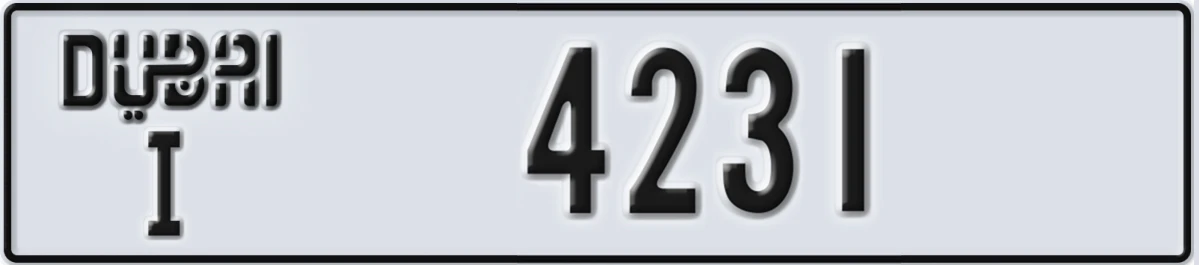 UAE License Plate Dubai I 4231