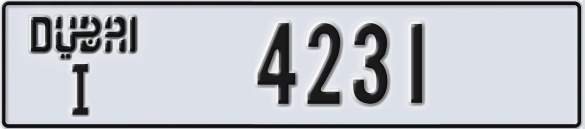 UAE License Plate Dubai I 4231