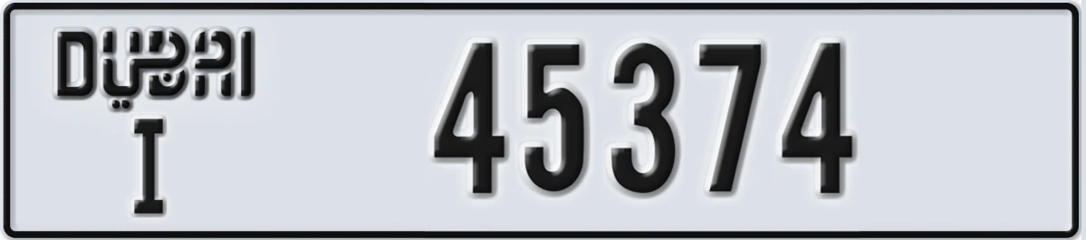 UAE License Plate Dubai I 45374