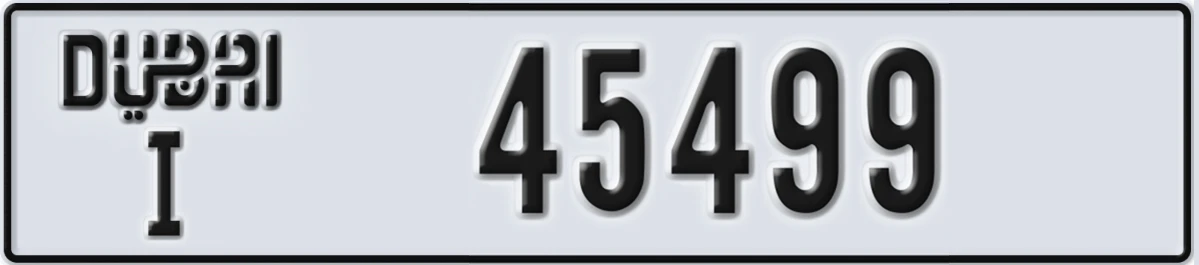 UAE License Plate Dubai I 45499