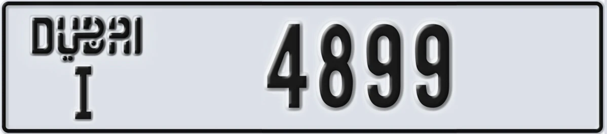 UAE License Plate Dubai I 4899