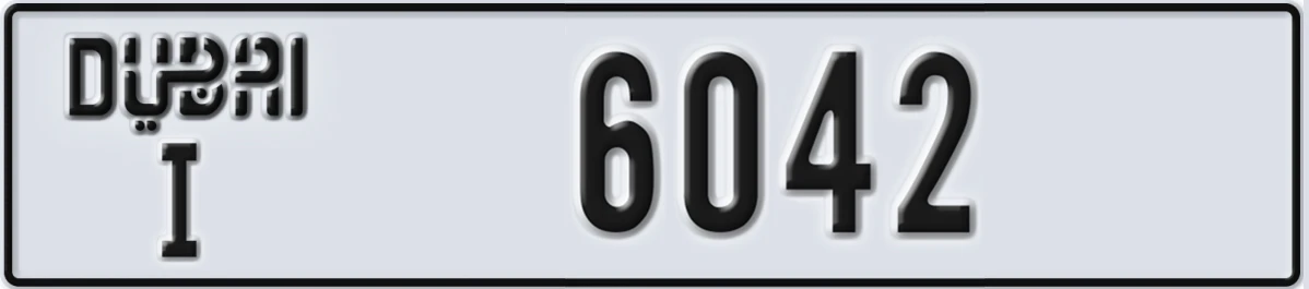 UAE License Plate Dubai I 6042