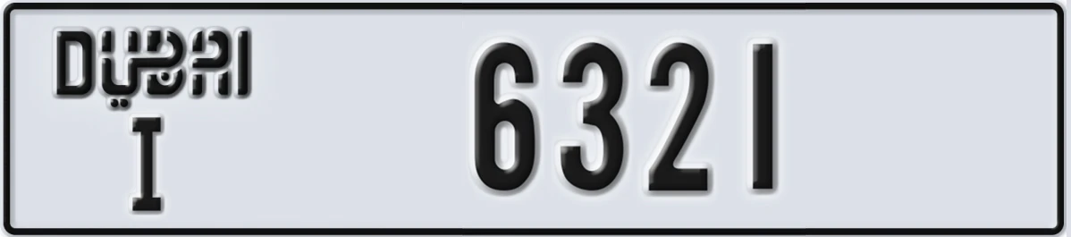 UAE License Plate Dubai I 6321