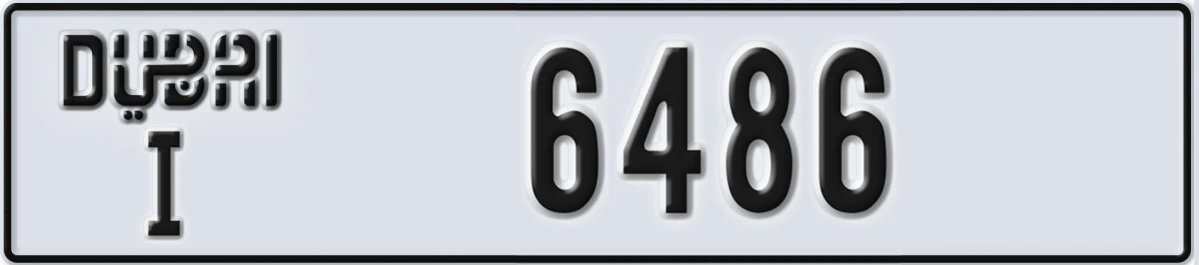 UAE License Plate Dubai I 6486