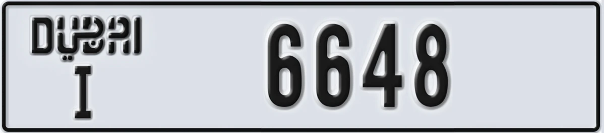 UAE License Plate Dubai I 6648
