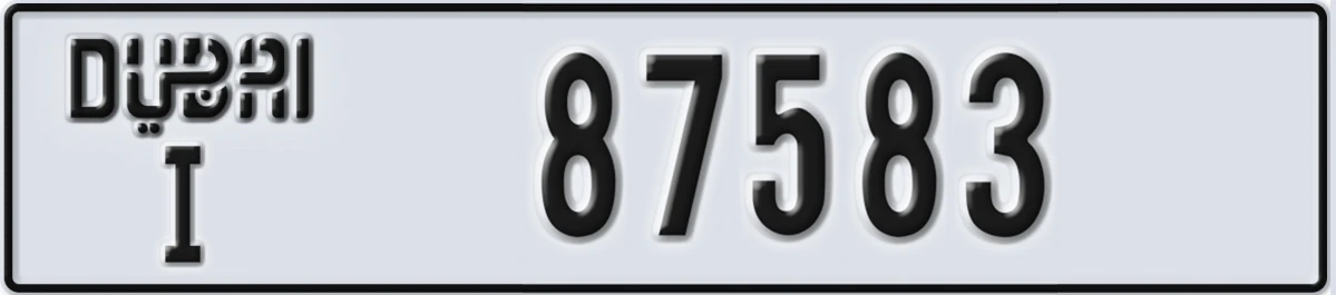 UAE License Plate Dubai I 87583