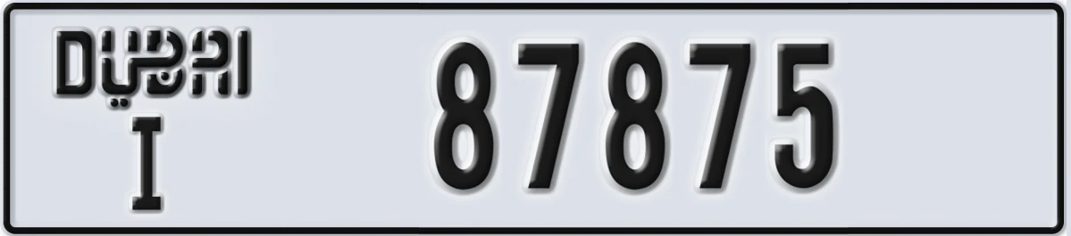 UAE License Plate Dubai I 87875