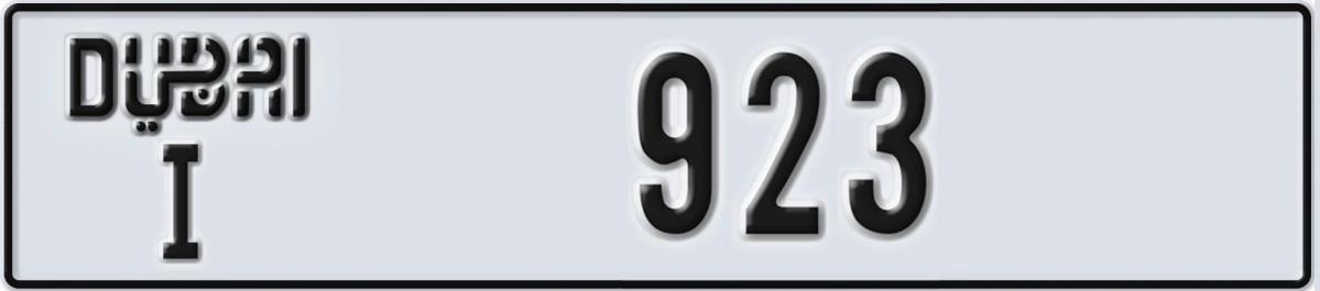 UAE License Plate Dubai I 923