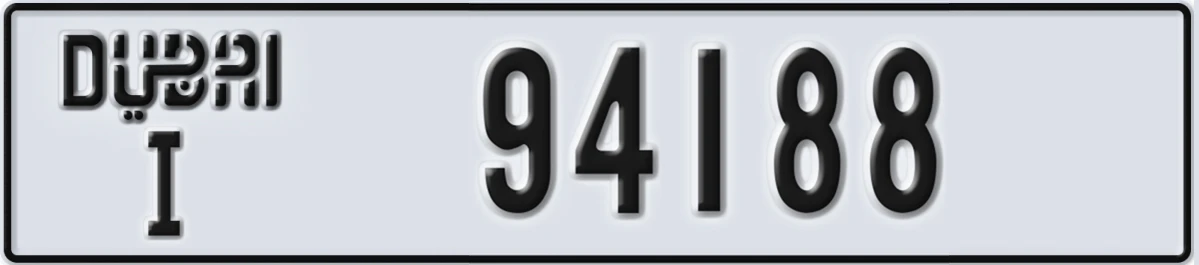 UAE License Plate Dubai I 94188