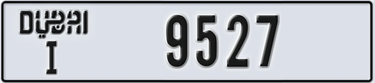 UAE License Plate Dubai I 9527